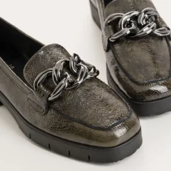 Reqins MOCASSINS MASHI VERNIS GRAINE VERT Outlet