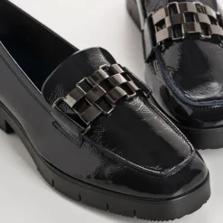 Reqins MOCASSINS MELVIN CUIR VERNIS BLEU Sale
