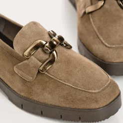 Reqins MOCASSINS MIKA CUIR VELOURS VERT Clearance