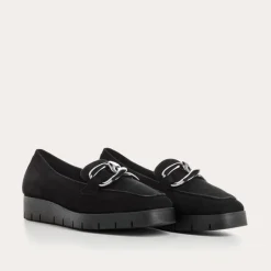 Reqins MOCASSINS NASTER CUIR VELOURS NOIR Sale