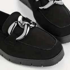 Reqins MOCASSINS NASTER CUIR VELOURS NOIR Sale