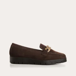 Reqins MOCASSINS NORA CUIR VELOURS MARRON Discount