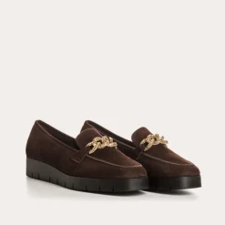 Reqins MOCASSINS NORA CUIR VELOURS MARRON Discount