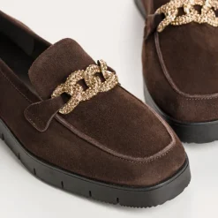 Reqins MOCASSINS NORA CUIR VELOURS MARRON Discount