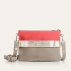 Reqins POCHETTE CARLA CUIR VELOURS CACTUS/FRAISE Outlet