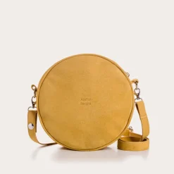 Reqins SAC CALIOPE CUIR VELOURS OCRE New